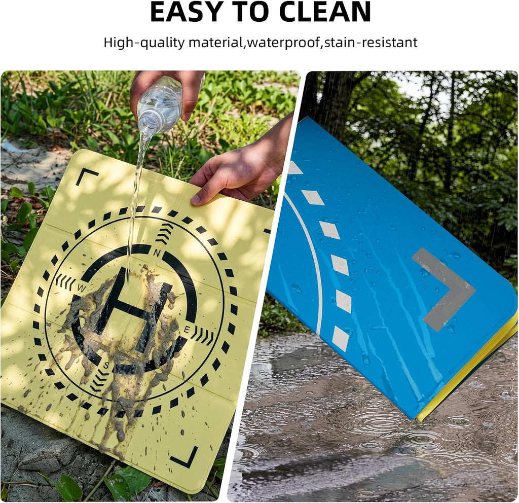 Nighttime Reflective Drone Landing Pad, 20in Double Sided Fast-fold Waterproof Landing Pad Weighted for DJI