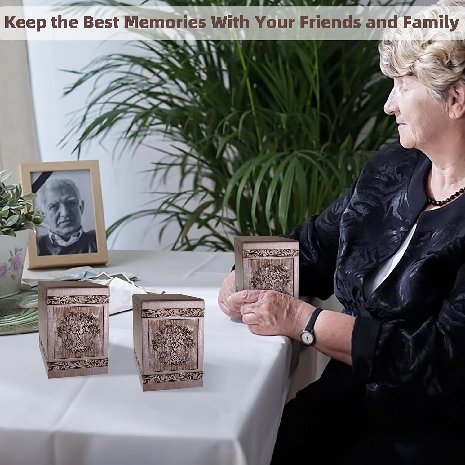 Small Keepsake Sharing Urn for Ashes-Wooden Mini Urn 20 Cubic Inches