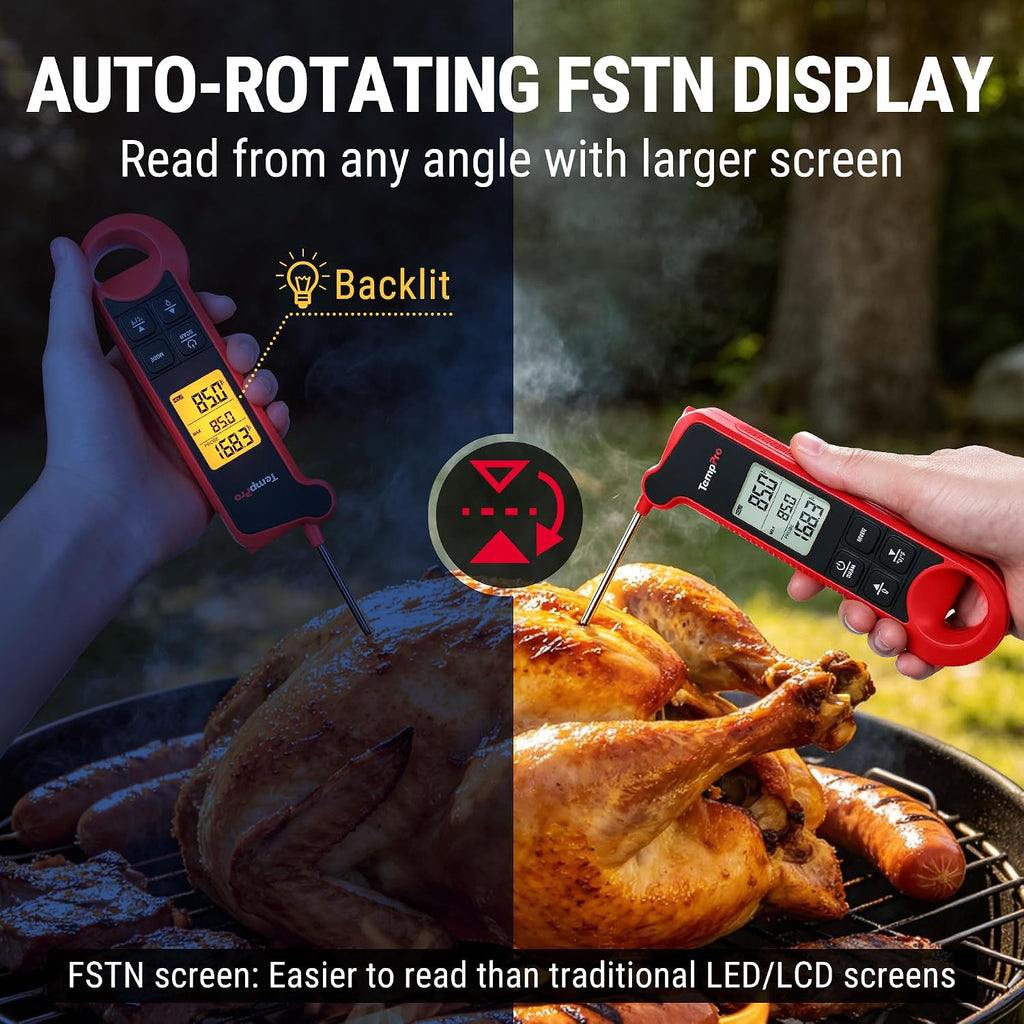 TempScan 2-in-1 Infrared Thermometer Gun with Meat Probe for Grill