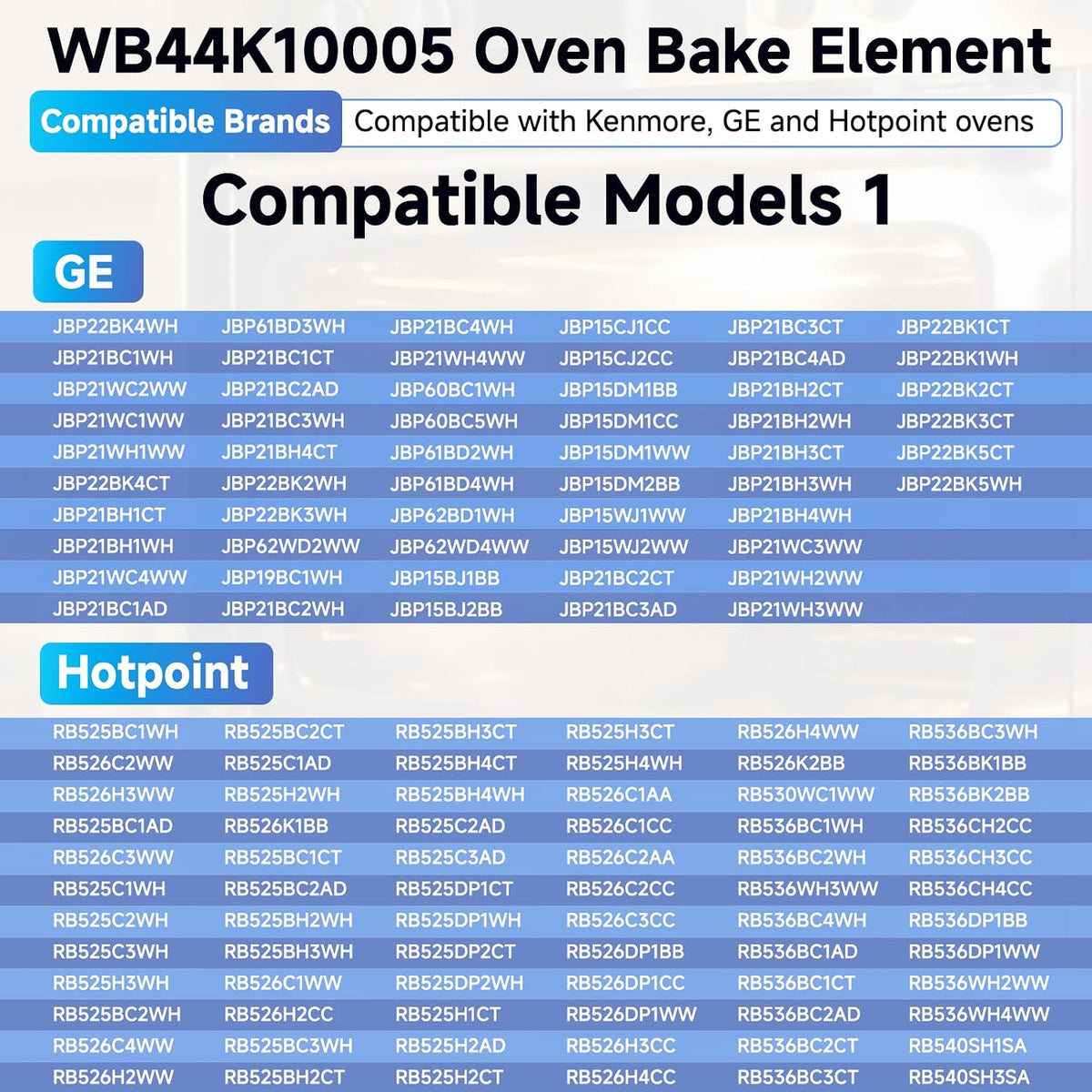 WB44K10005 Oven Heating Element, Fits for GE, Hotpoint, Kenmore