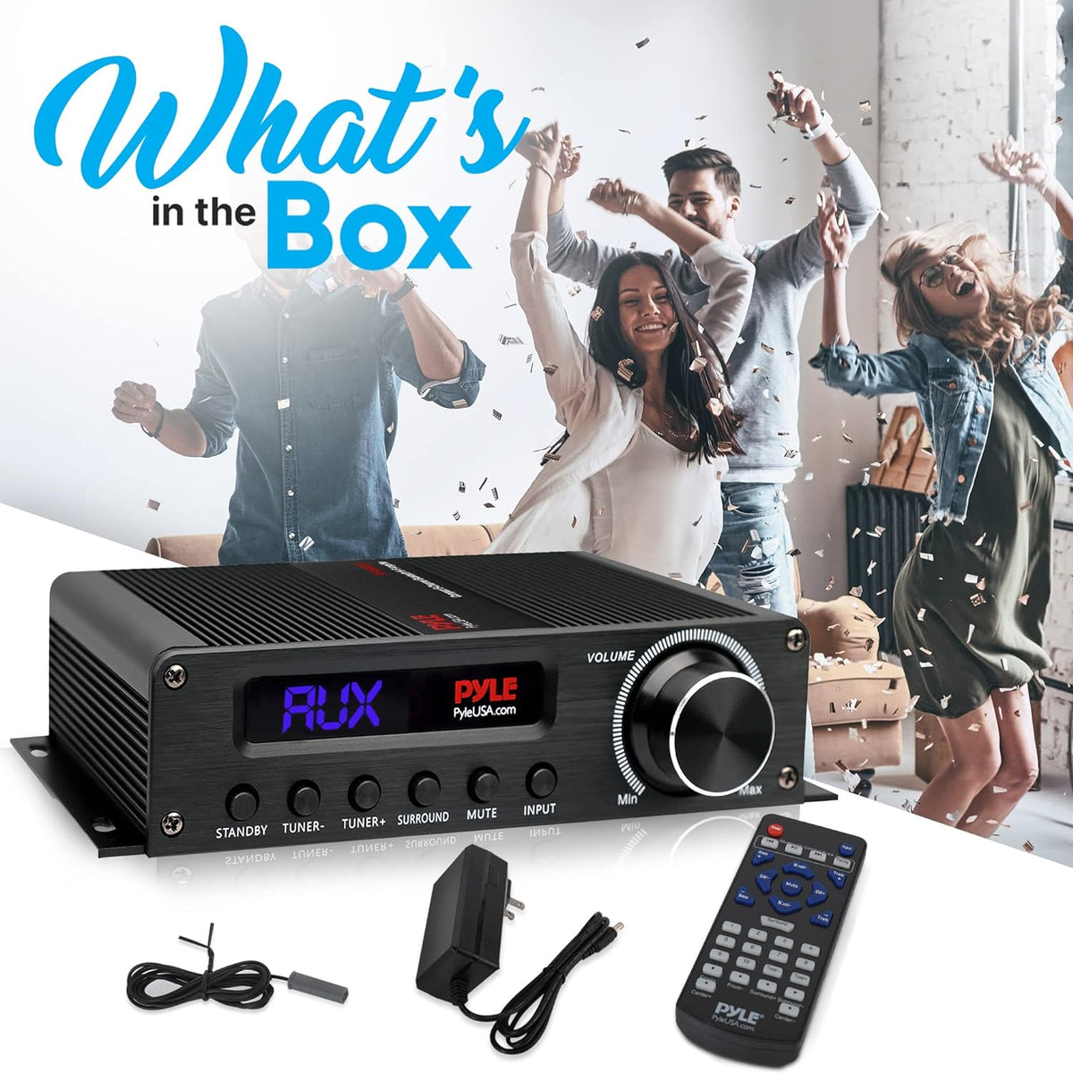 Pyle Wireless Bluetooth Home Audio Amplifier - 100W 5.1 Channel Home Theater Receiver, Surround Sound w/ HI Def In