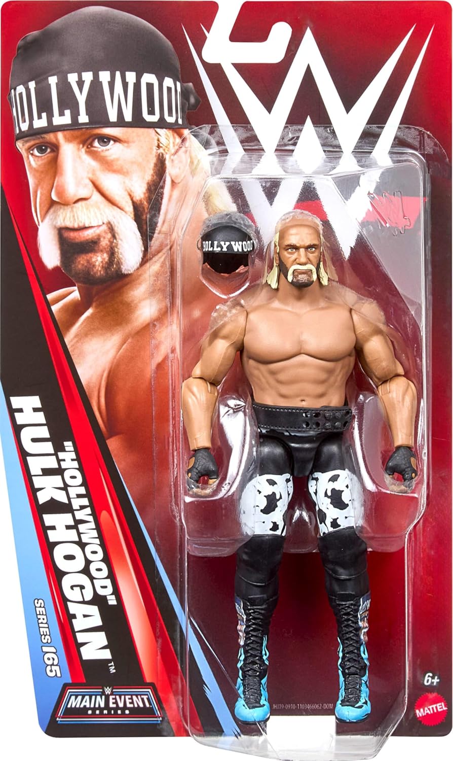WWE “Hollywood” Hulk Hogan Action Figure, Main Event Series #165, 6-inch Collectible Superstar with 14 Articulation