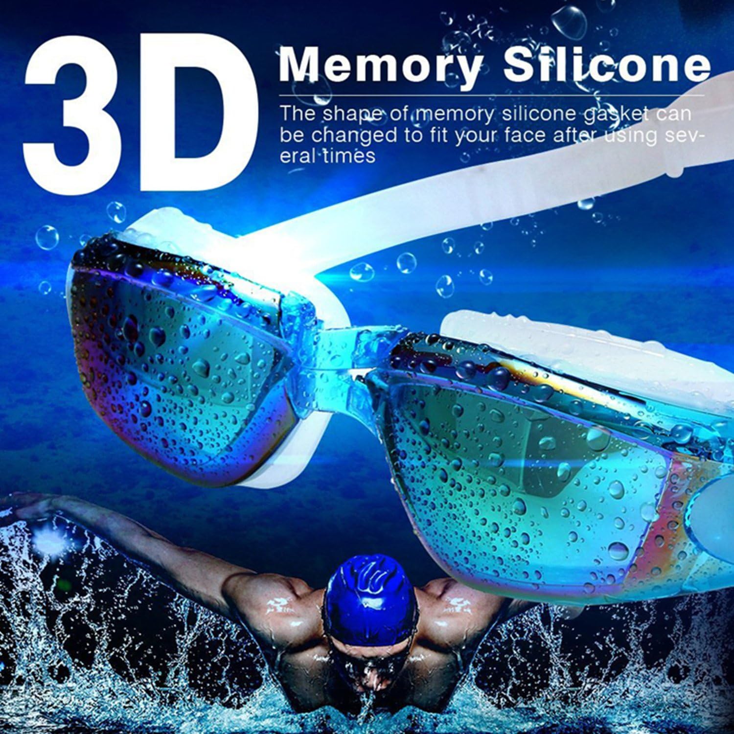 Swim Goggles - Swimming Goggles,Pack of 2 Professional Anti Fog No Leaking UV Protection Wide View for Women Men