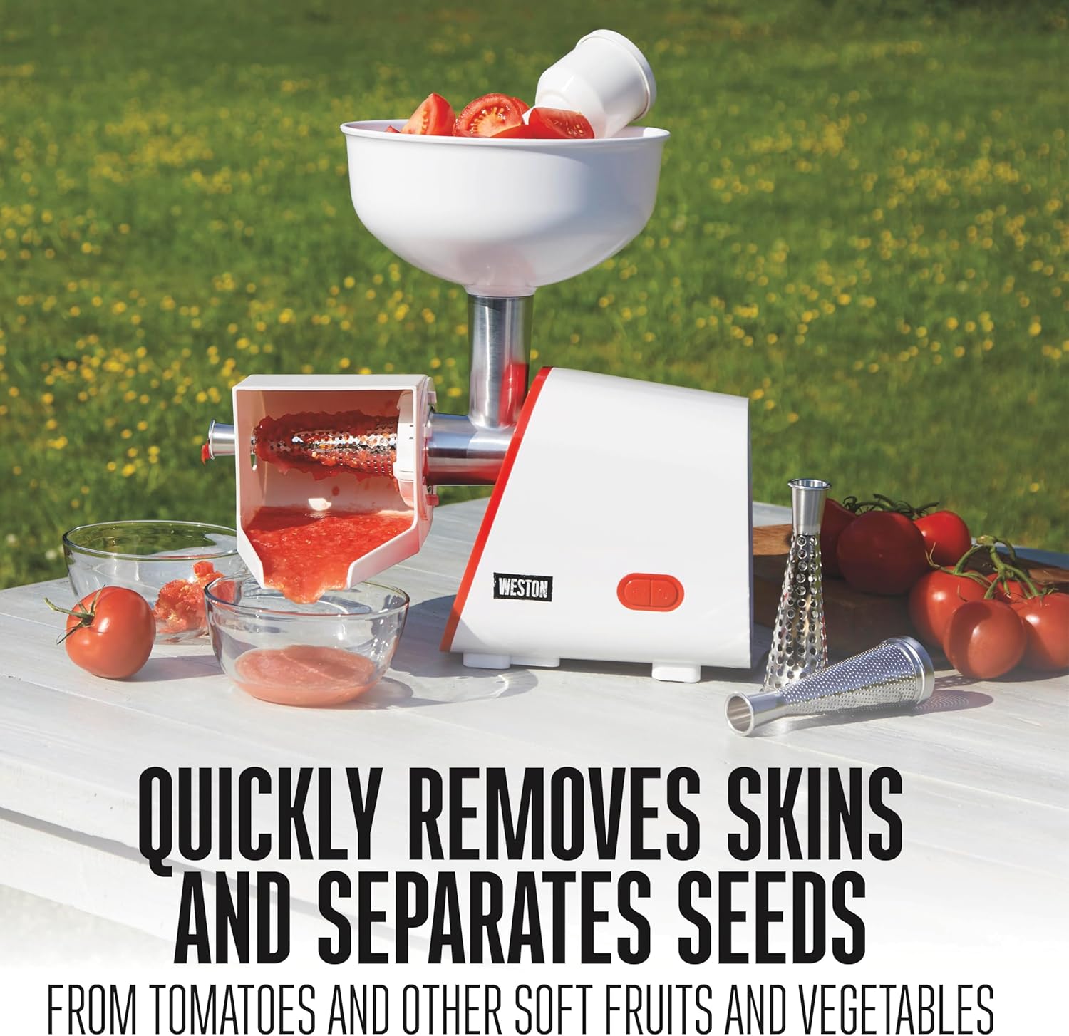 Deluxe Electric Tomato Strainer, Food Mill & Sauce Maker