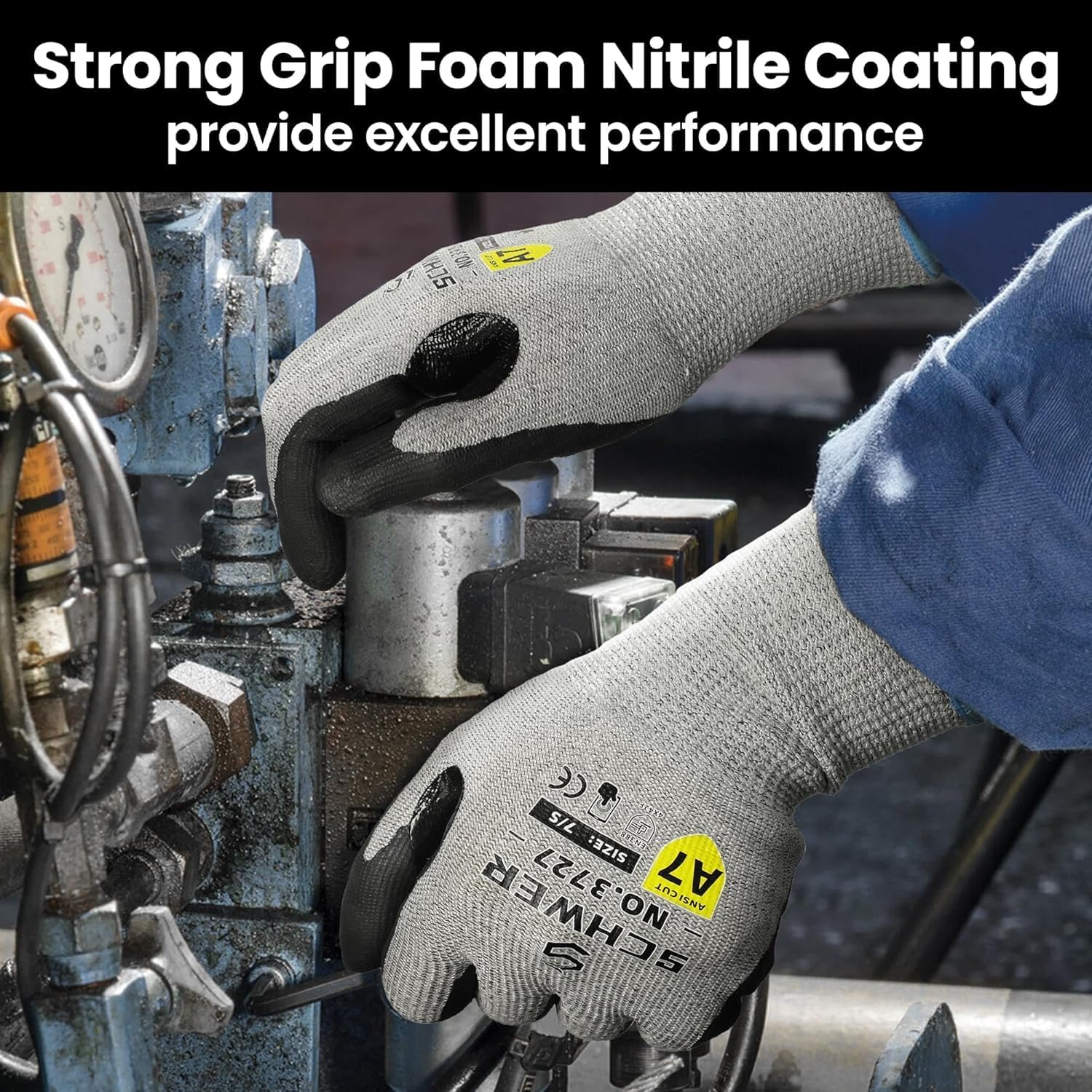 High Level Cut Resistant Work Gloves for High Risk Work, ANSI A7 Cutting Gloves with Reinforced Thumb, Used for