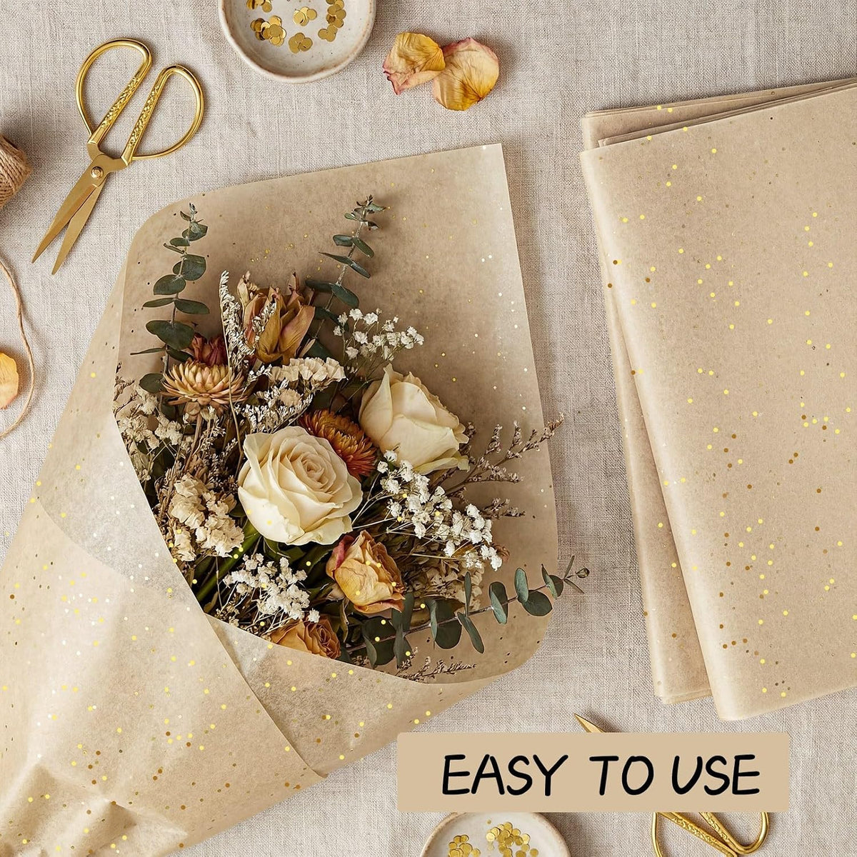 135 Sheets Glitter Tissue Paper Bulk for Gift Bags 20 x 14 Inch