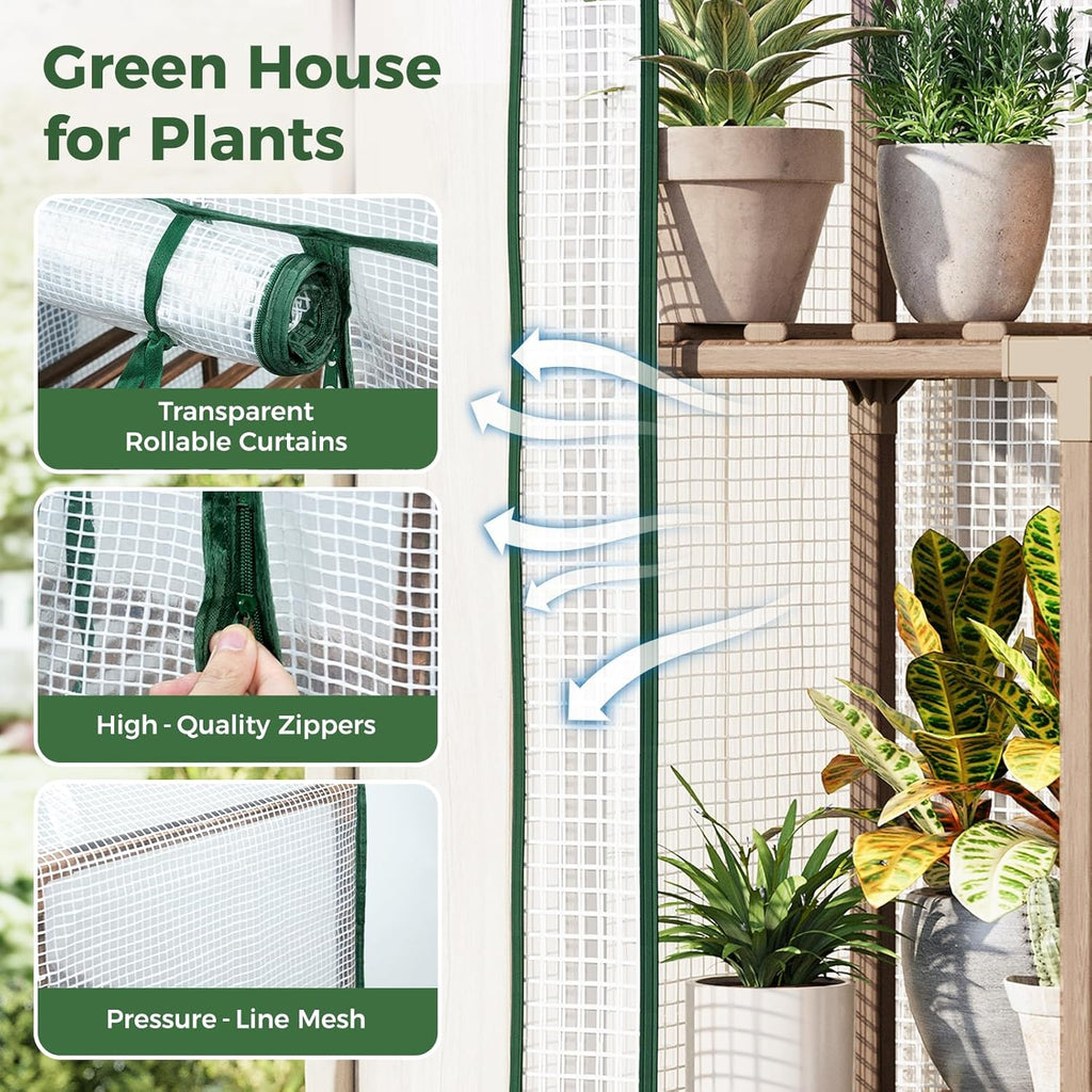 Mini Greenhouse Indoor Small Portable 2-Tier Green House for Seed Starting Plant Grow Warmer and Home Gardening Display