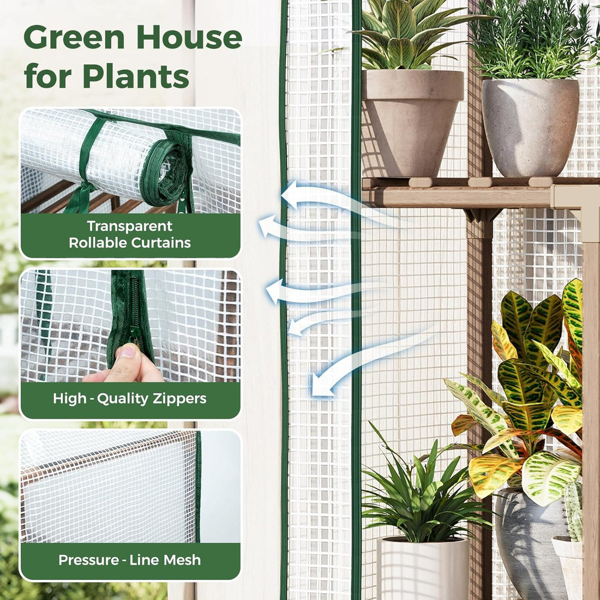 Mini Greenhouse Indoor Small Portable 2-Tier Green House for Seed Starting Plant Grow Warmer and Home Gardening Display