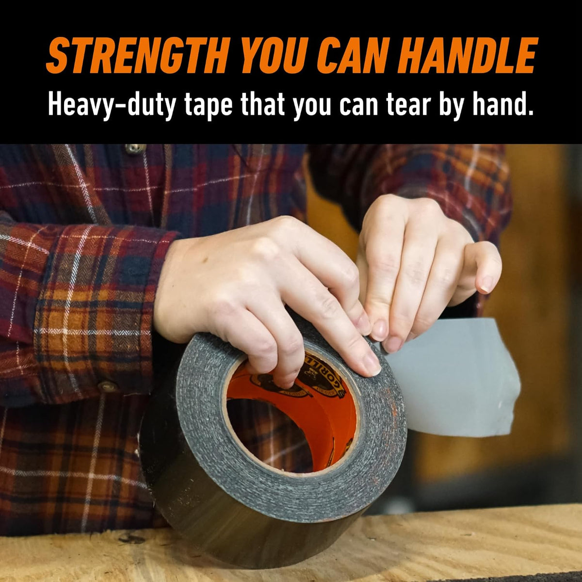 Tough & Wide Heavy Duty Duct Tape, Black, 2.88" x 25 yd, 1-Pack
