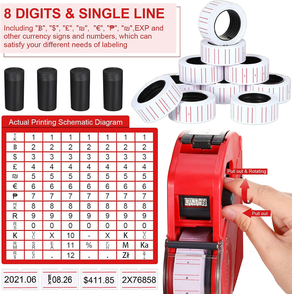 1121 Pieces Clothing Price Tag Gun Machine Retail Price Tag Gun Attacher with Label Standard Barbs Metal Needles for