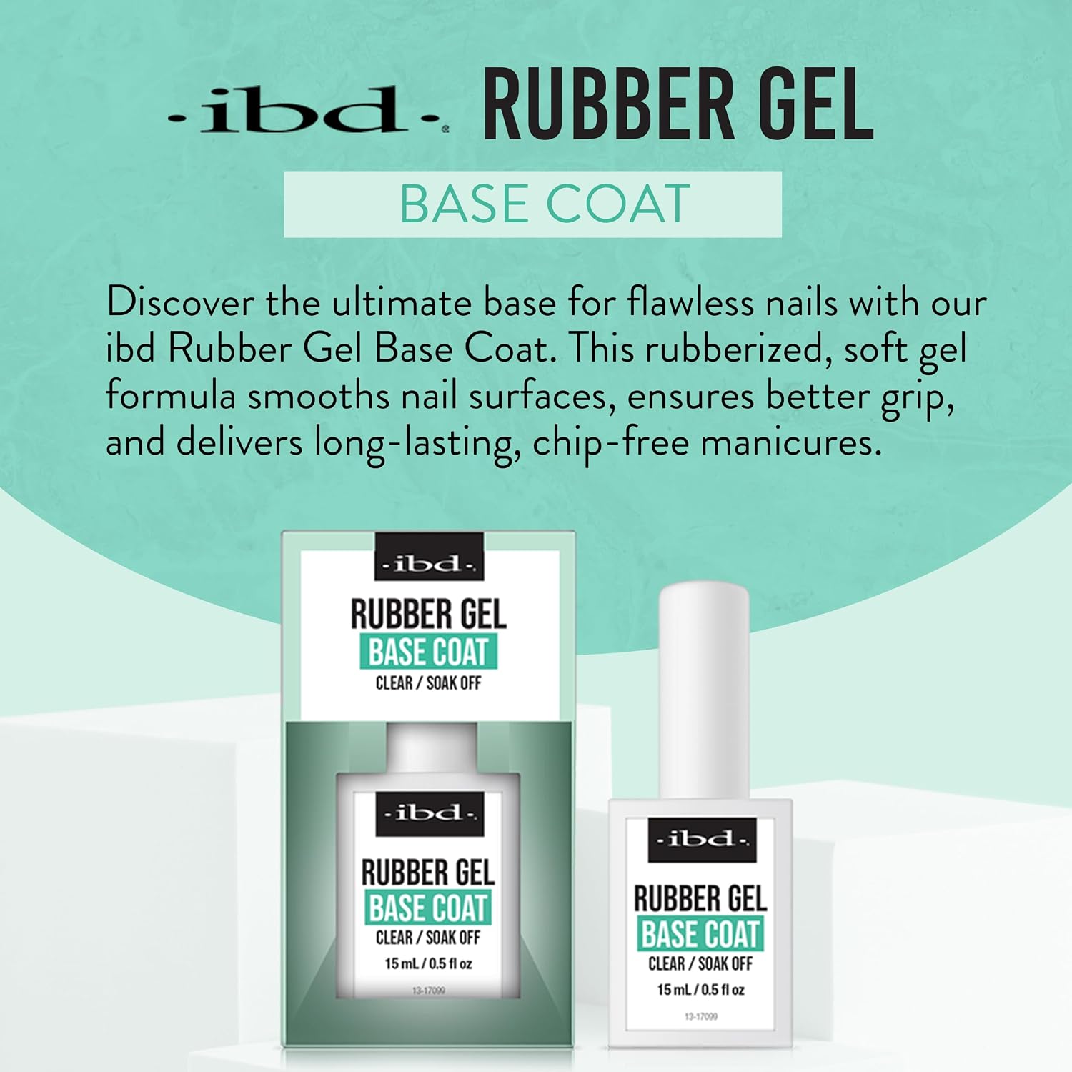 Rubber Base Gel Nail Polish, Base Coat – Clear Soak-Off Builder Gel for Nails Strengthening & Breakage Prevention
