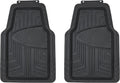 2-Piece Premium All-Season Anti-Slip Rubber Floor Mats for Cars, SUVs and Trucks, Universal Trim to Fit, Black