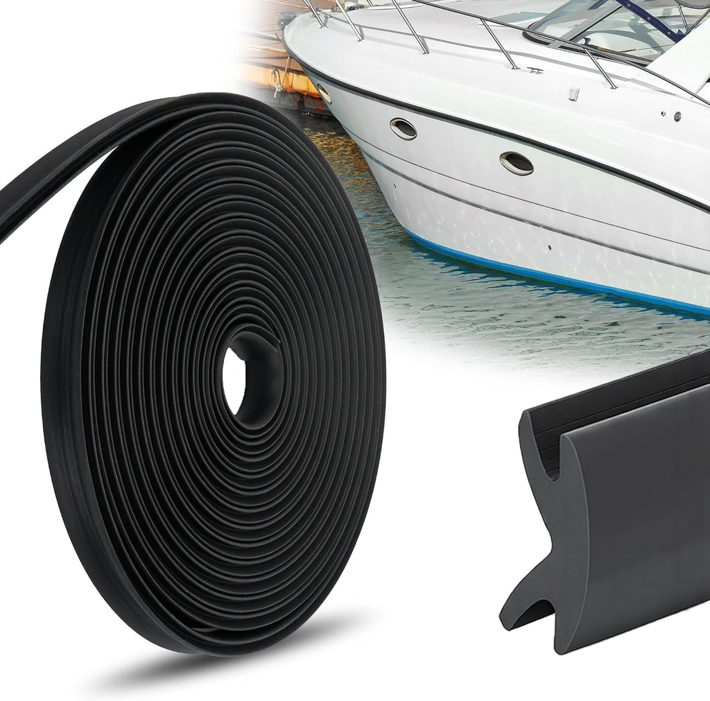 AIWFL 50.85 FT Black Boat Rub Rail Replacement 3/4 x 3/8 Inches