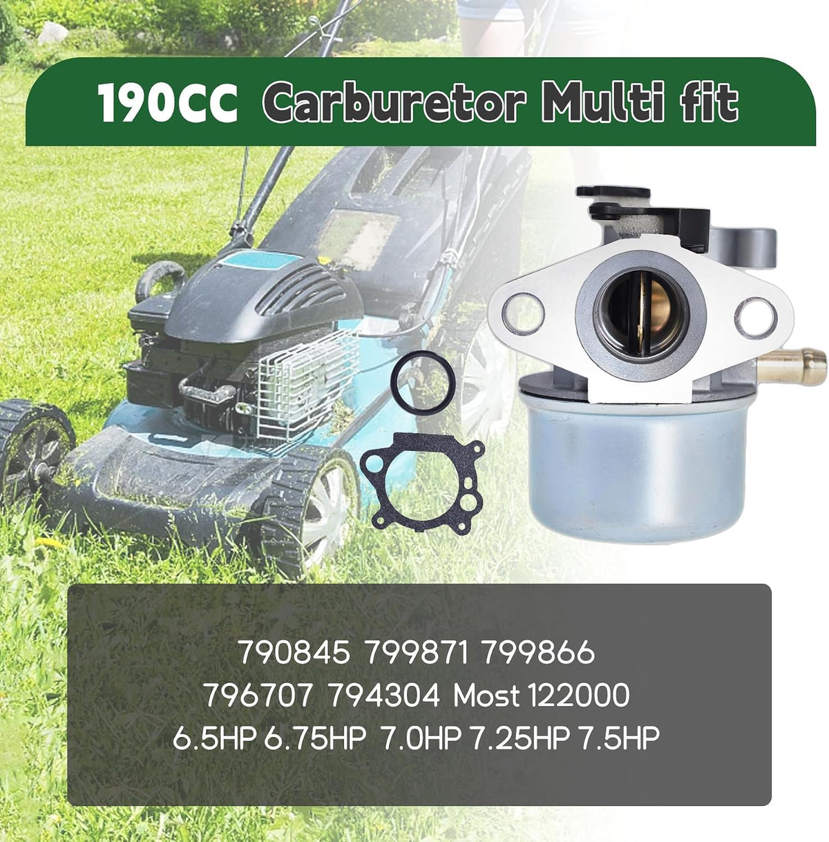 ALL-CARB 799866 Carburetor Replacement for 796707 794304 790845 799871 Replacement for Toro 6.5HP 6.75HP 7.0HP 7.25HP 7.5HP Carb