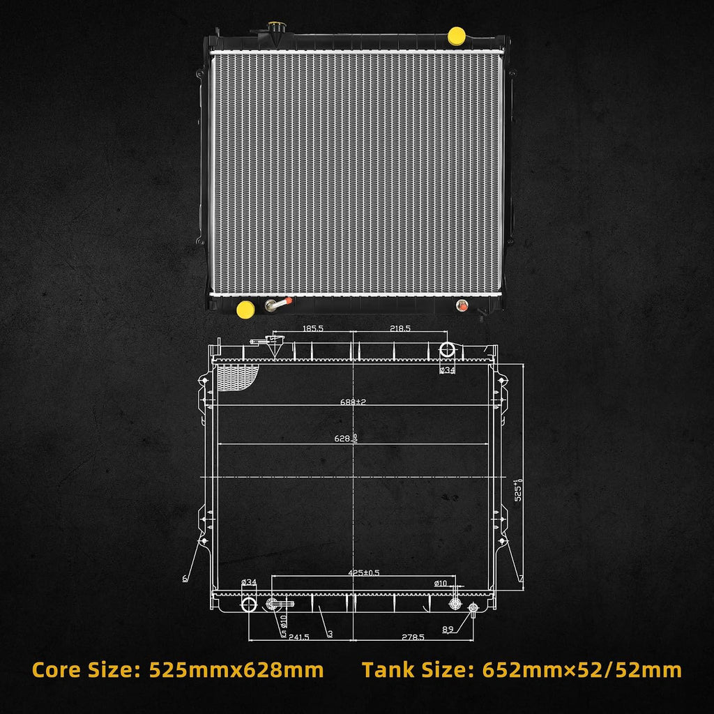 DWVO Complete Radiator Compatible with 1995-2005 Toyota Tacoma