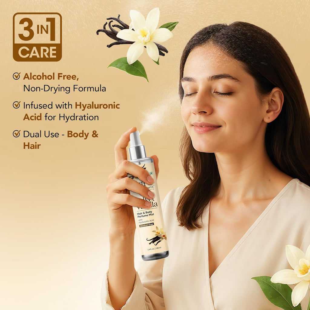 Vanilla Hair Perfume & Body Mist- 3.4 Fl oz | Long-Lasting Hair Deodorizer & Body Scent, Alcohol-Free Fragrance Hair