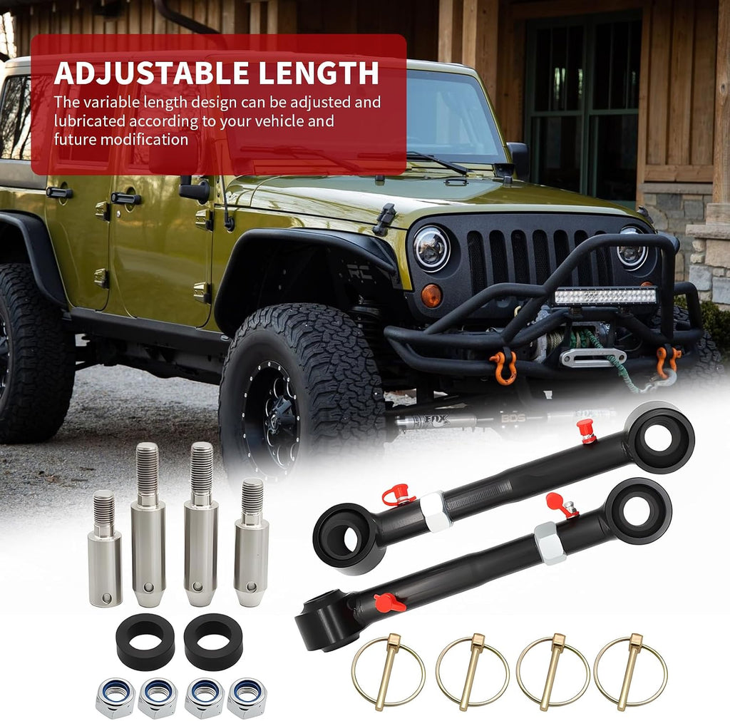 Nakkaa Front Sway Bar Links Compatible with Wrangler JK JKU 2007-2018