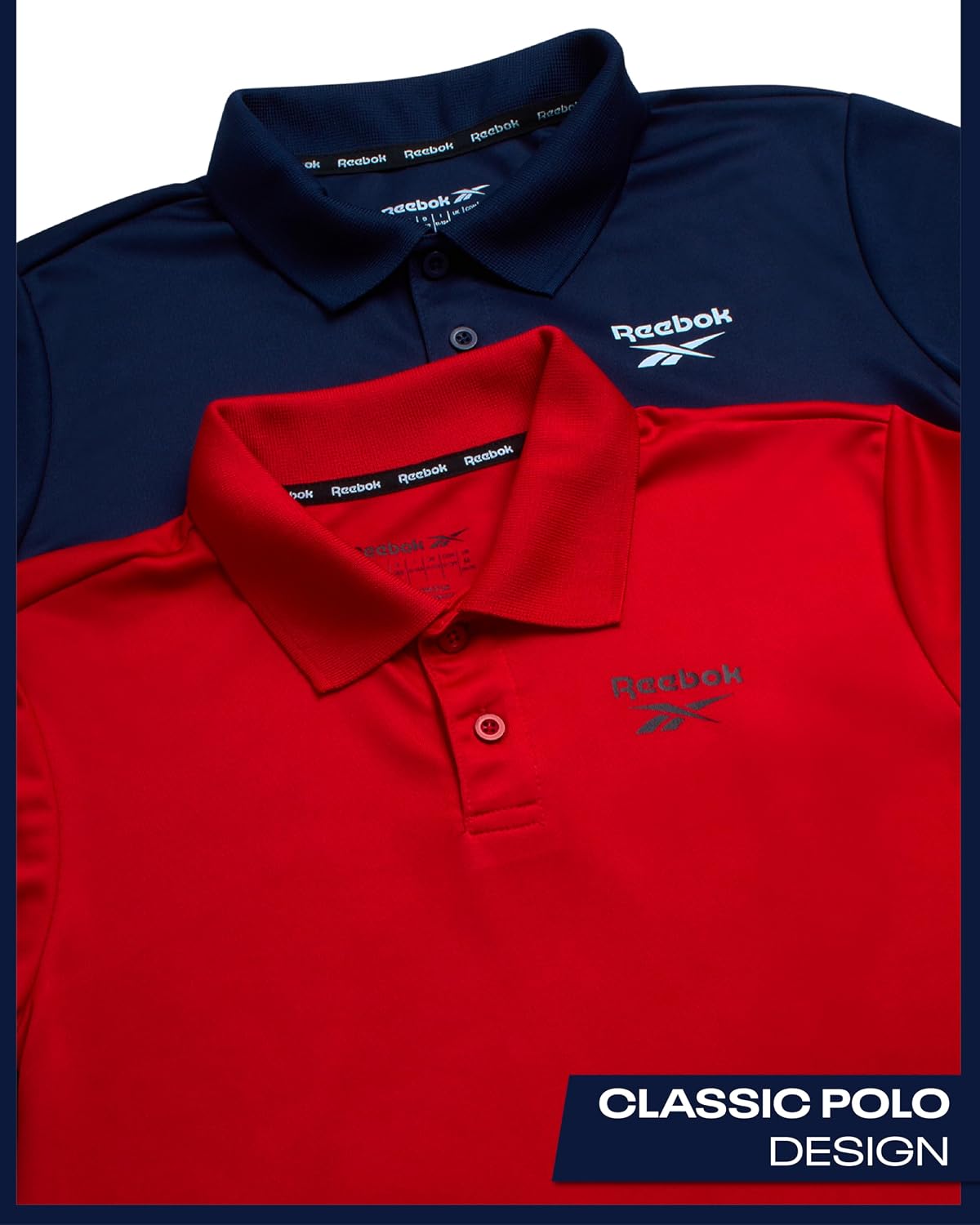 Boys 2-Pack Athletic Golf Polo Shirts, School Uniform Short Sleeve | Moisture-Wicking Stretch Fabric with a