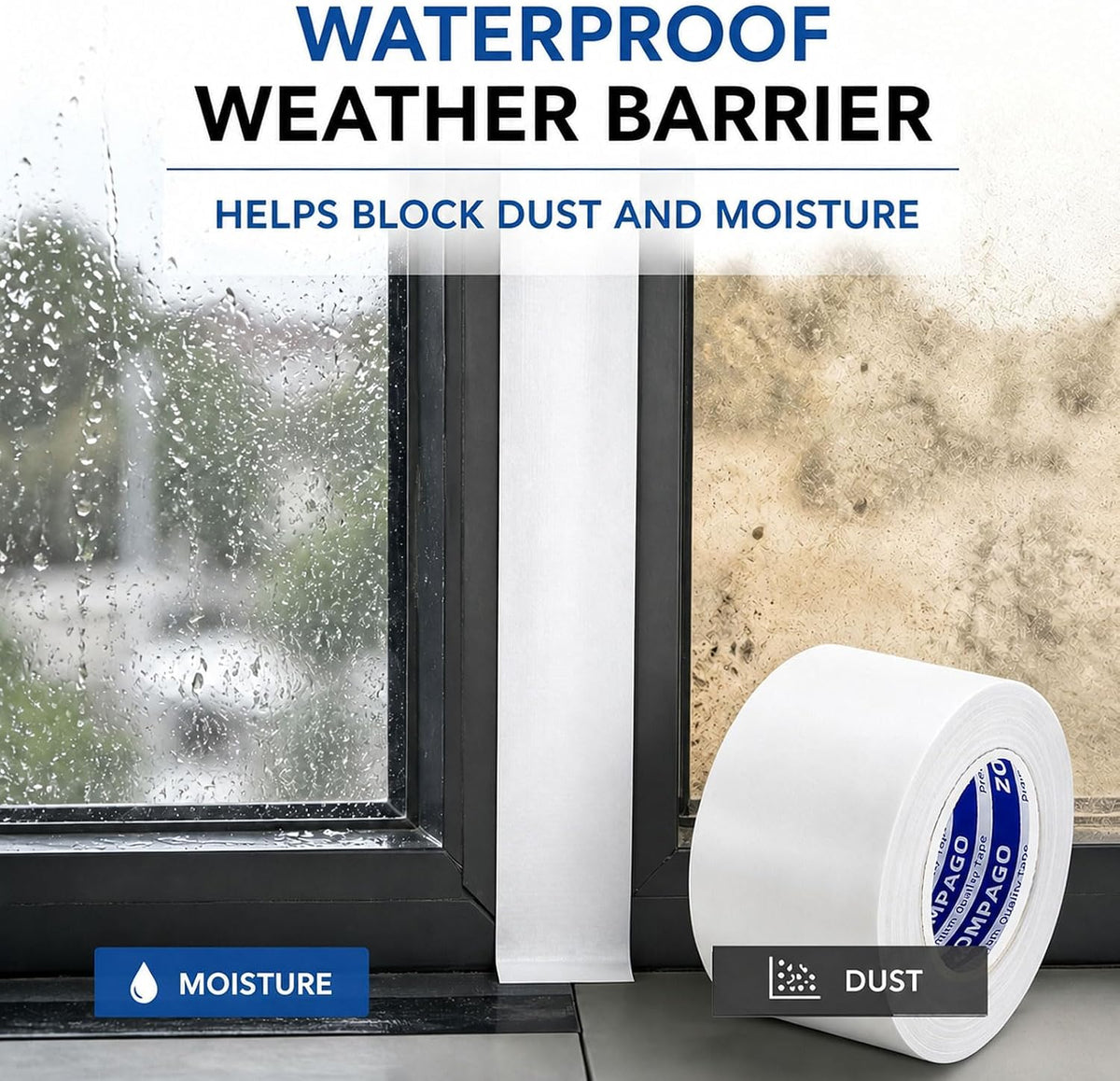 Duct Tape for Window Sealing,Draft Seal Weather Strip 1.8inx33FT
