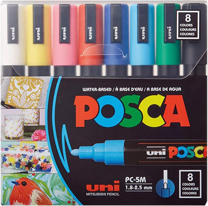 Paint Markers, 5M Medium Acrylic Markers with Reversible Tips, Artist Recommended For Gifts, Fabric, Metal, Glass