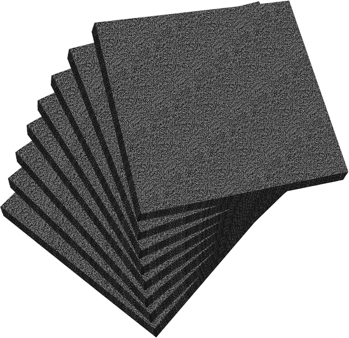 8 Pcs Polyethylene Foam Sheet, 12 x 12 x 0.5 Inch, Black
