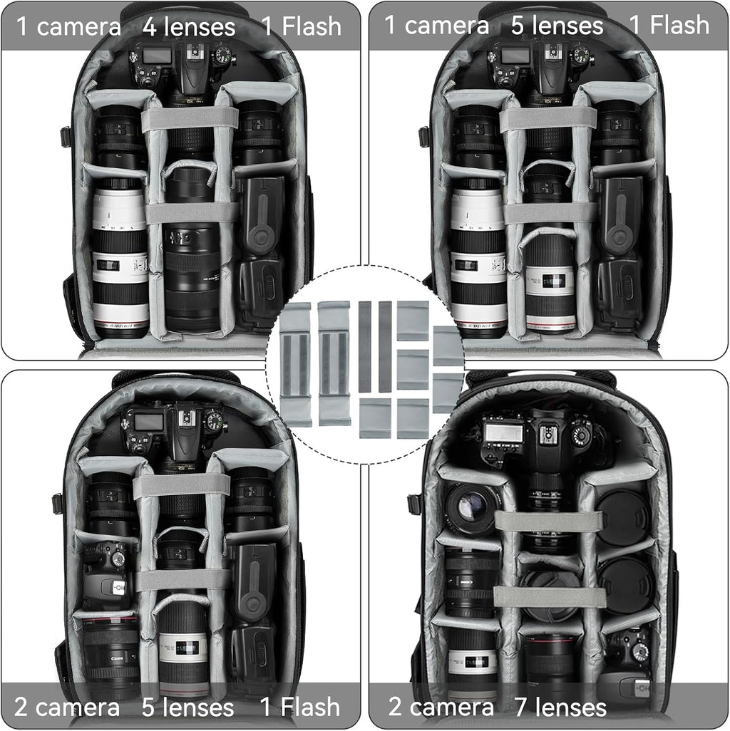 Large Hardshell Camera Backpack DSLR/SLR/Mirrorless Photography Bag | Waterproof Hard Shell, w/ Rain Cover, with