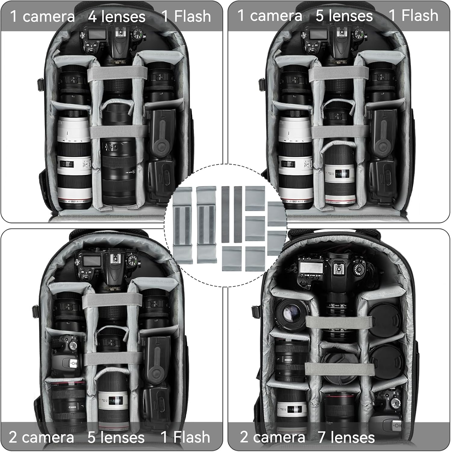 Large Hardshell Camera Backpack DSLR/SLR/Mirrorless Photography Bag | Waterproof Hard Shell, w/ Rain Cover, with