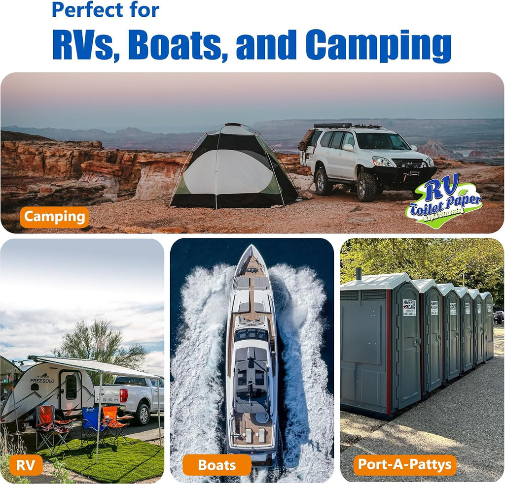 RV Toilet Paper, Rapid Dissolve Septic Safe Camper Toilet Paper