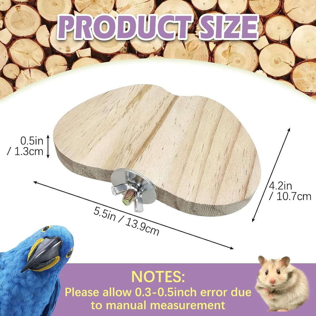 4PCS Wooden Hamster Cage Platform Set Bird Wood Platform Flat Bird Perch Hamster Rat Gerbil Mice Cage Accessories
