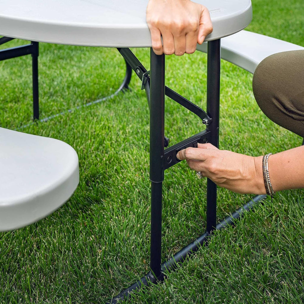 Kids Picnic Table, Folding Children’s Table Seats 4, UV‑Protected HDPE Top, Powder‑Coated Steel Frame