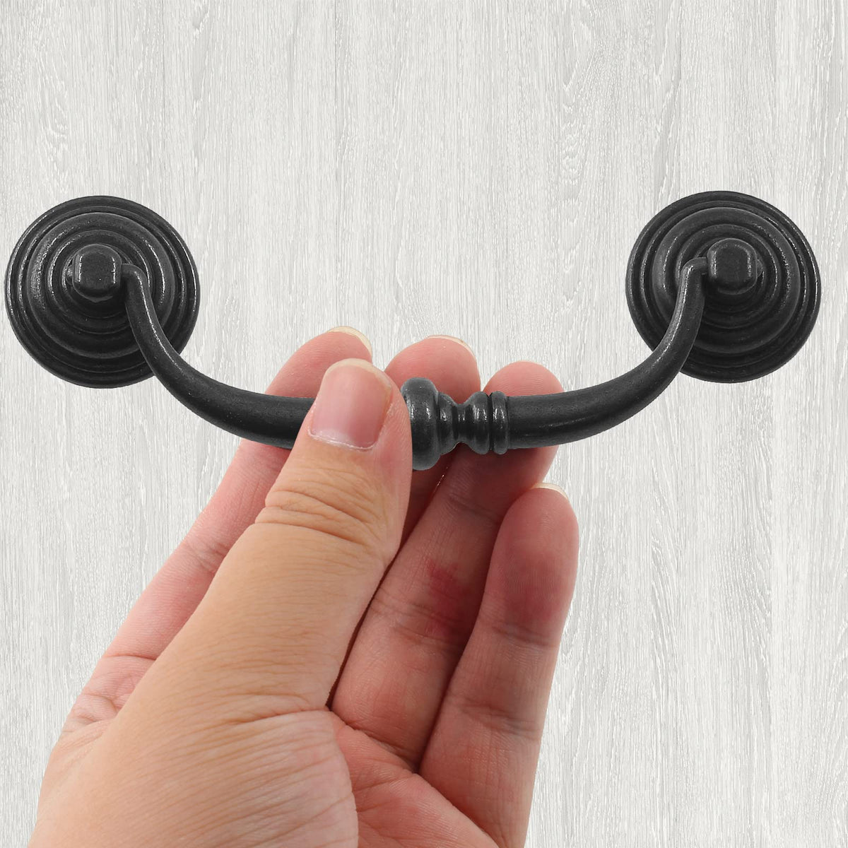 Antique Drop Bail Pulls, 4.3" Hole Center, 6PCS