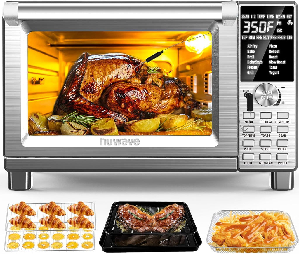 Bravo Air Fryer Toaster Smart Oven, 12-in-1 Countertop Convection | 30-QT XL Capacity, 50°-500°F Temperature