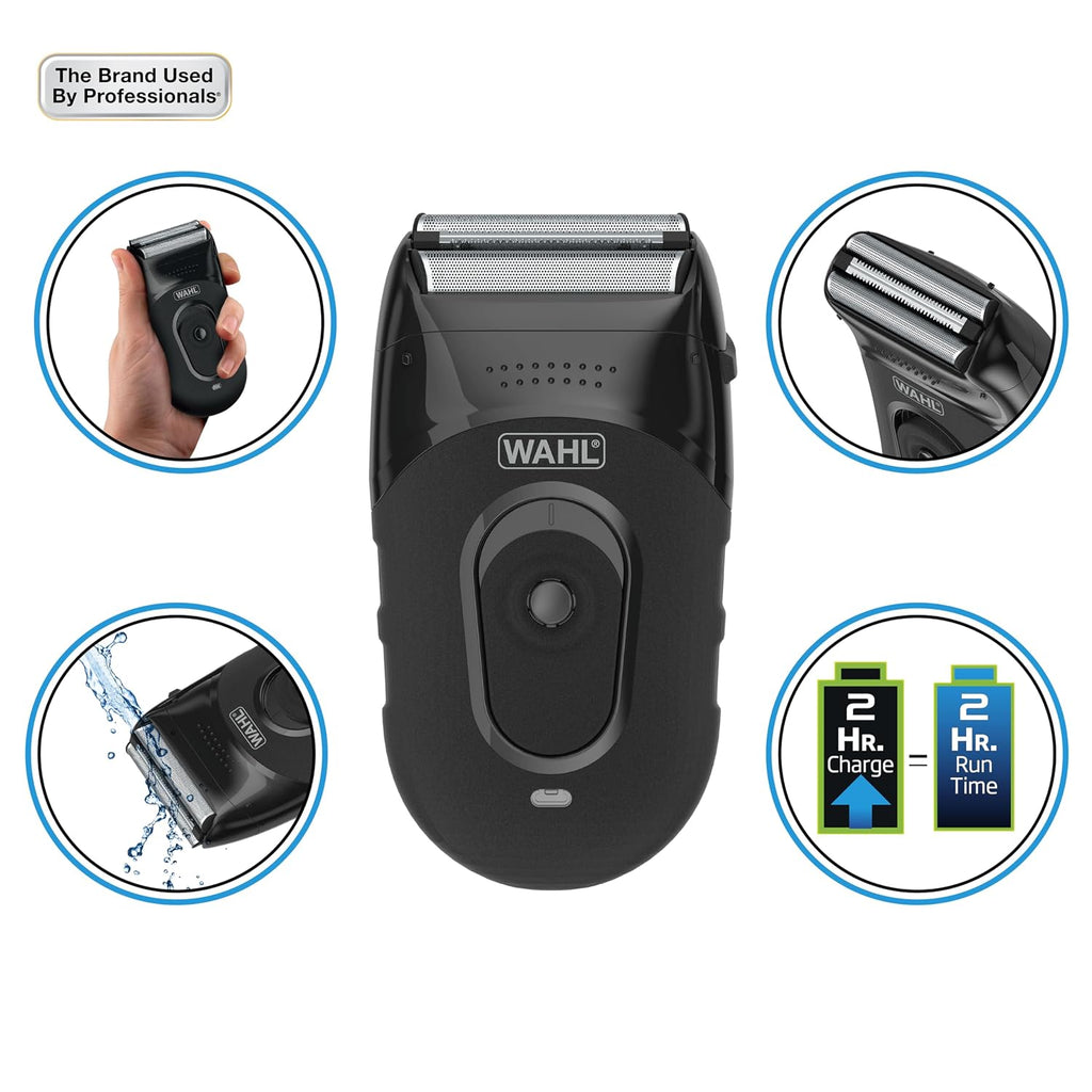 Compact Lithium-Ion Rechargeable Flexible Foil Shaver Kit & Cutter Bar | Travel-Friendly, Daily Face Shaving, Dual