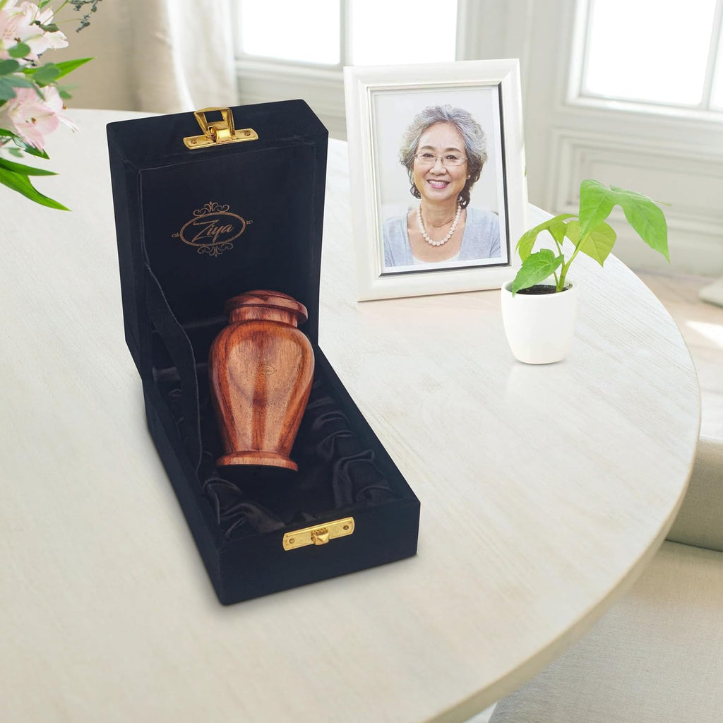 Wooden Cremation Small Urns for Human Ashes Keepsake Adult Male Female - Mini Urn for Ashes for Women Men Child