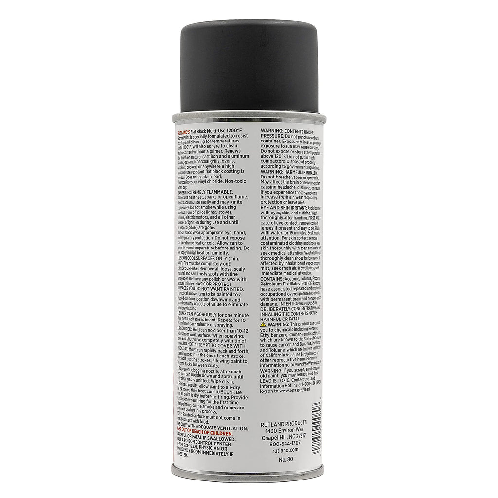 80 Hi-Temp Spray Paint, Fl Oz (Pack of 1), Black, 12