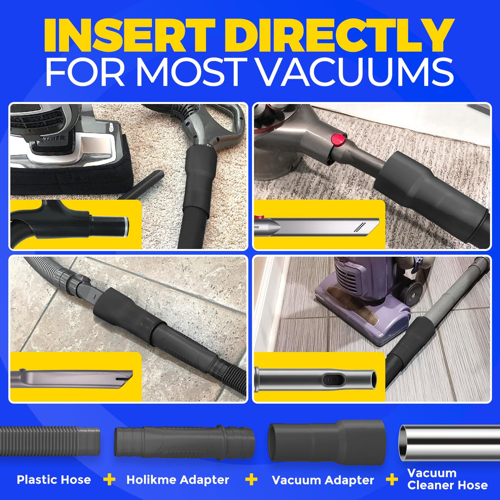 Holikme Dryer Vent Cleaner Kit 2Pack - Lint Vacuum Attachment & Brush