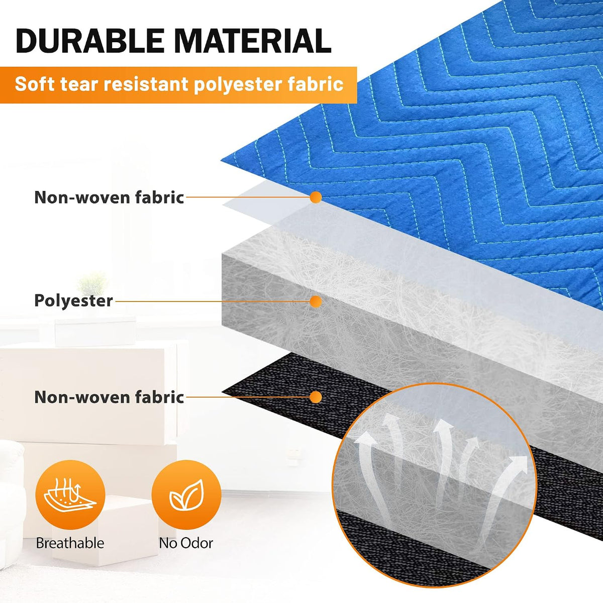 12 Moving Packing Blankets 80 x 72 Inches (35 lb/dz) Heavy Duty Moving Pads for Protecting Furniture Professional