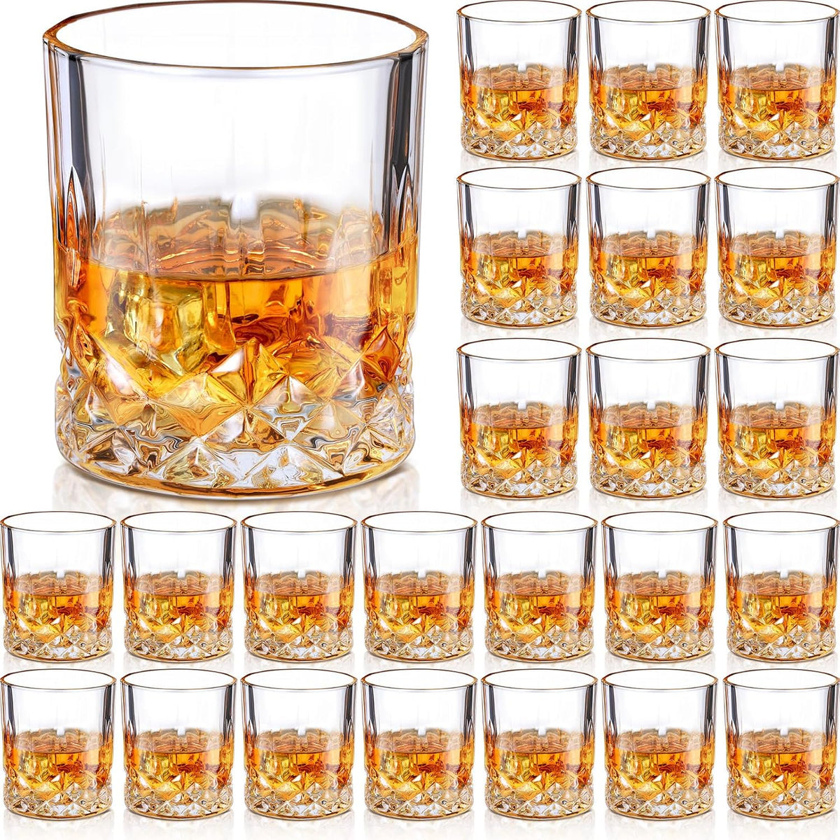 24 Classic Old Fashioned Rocks Glasses, 10 Oz Whiskey Bourbon
