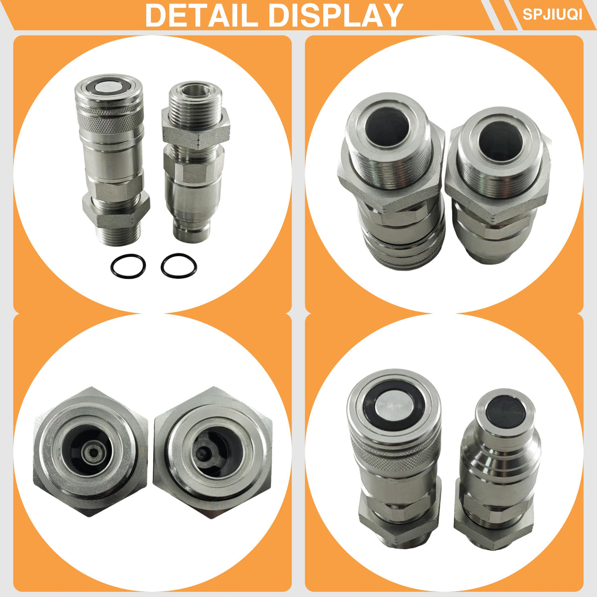 SPJIUQI Hydraulic Quick-Connect Coupler KV13884 AT312877 for John Deere 332