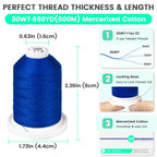 Multi-Purpose Mercerized Cotton Thread 12 Neutral&Jean Colors