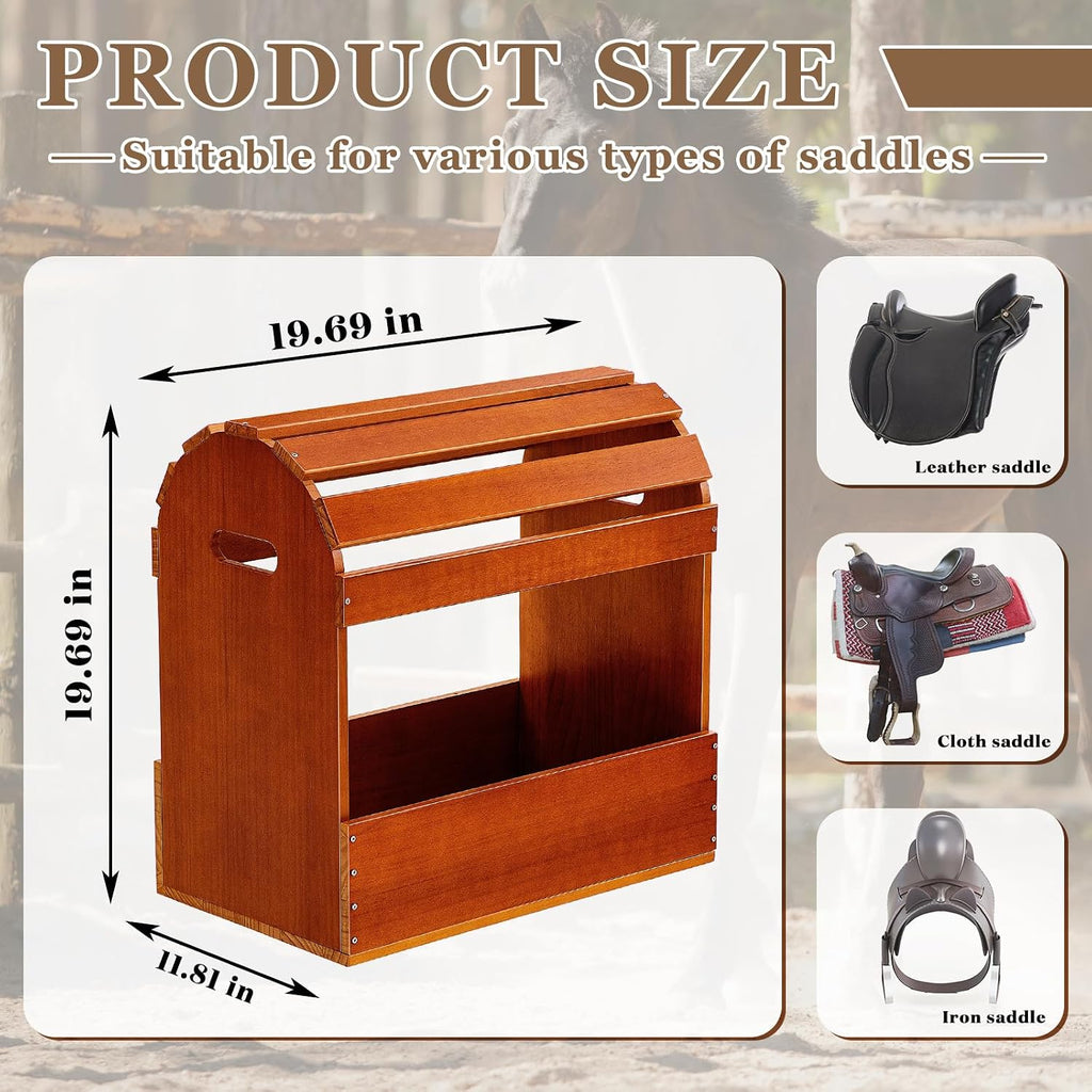 Pine Wood Arched Saddle Rack Stand 20x12x20in, Semicircle