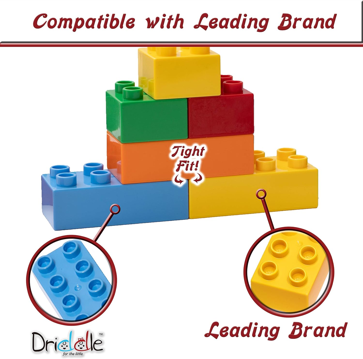 Big Building Blocks for Kids - STEM Toy - Classic Large Building Bricks - Compatible with All Major Brands - for