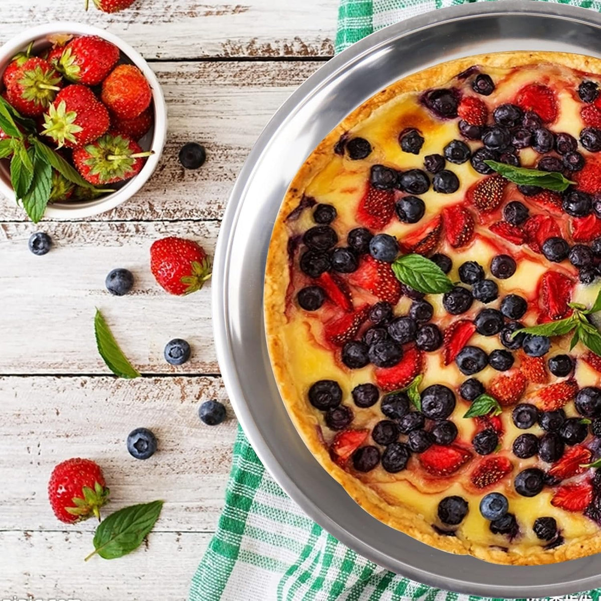 Deep Dish Pizza Pan,Pizza Pan for Oven Stainless Steel Pizza Tray 10-12-14-16Inch (10x1.4inch)