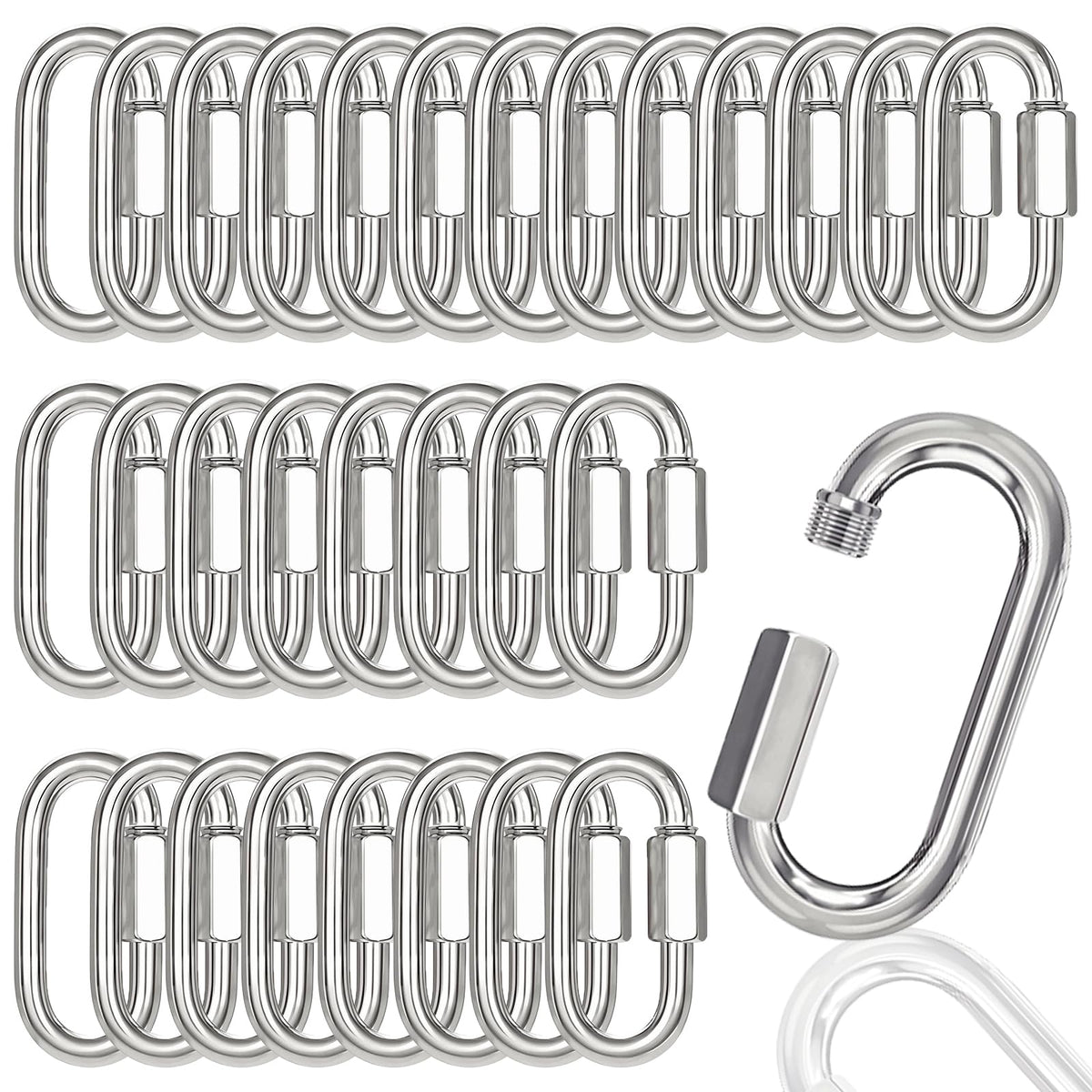 30PCS Quick Link, 3IN Heavy Duty Chain Link,Silver