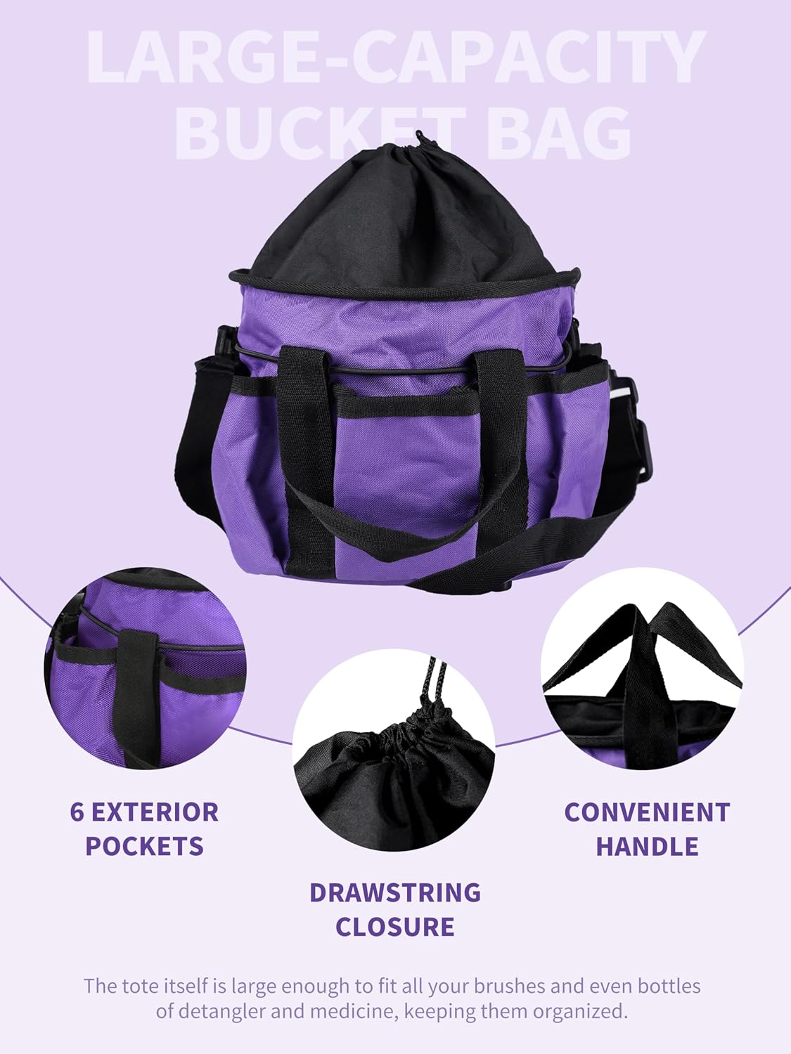 Horse Grooming Kit 9 Piece with Tote Bag, Grooming Supplies