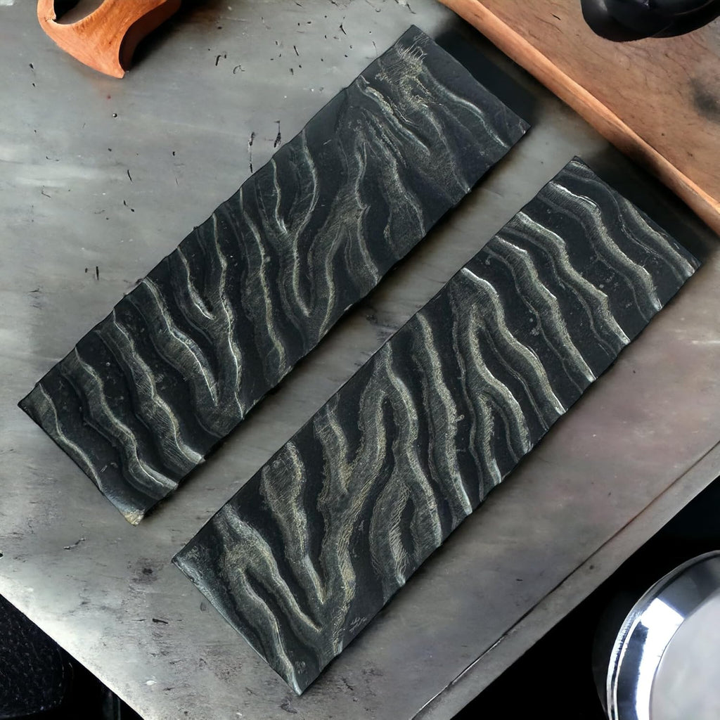 Black Water Buffalo Horn Scale Blanks Ridged, Knife Making Blanks, Natural Resource 5" Knife Handle Making, DIY Knife