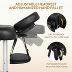 Portable Folding Massage Table Adjustable Lash Tattoo Bed Black