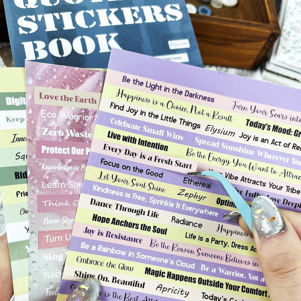 2346PCS Quote Stickers,48 Sheets Scrapbook Supplies Kit Word Stickers for Journaling, Card Making, Vision Board