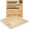 468MP Double Sided Adhesive Transfer Tape Sheets, 12" x 12", 10 Pack