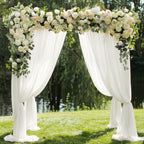 Ivory Wedding Arch Draping Fabric Backdrop Drapes Sheer 2 Panels